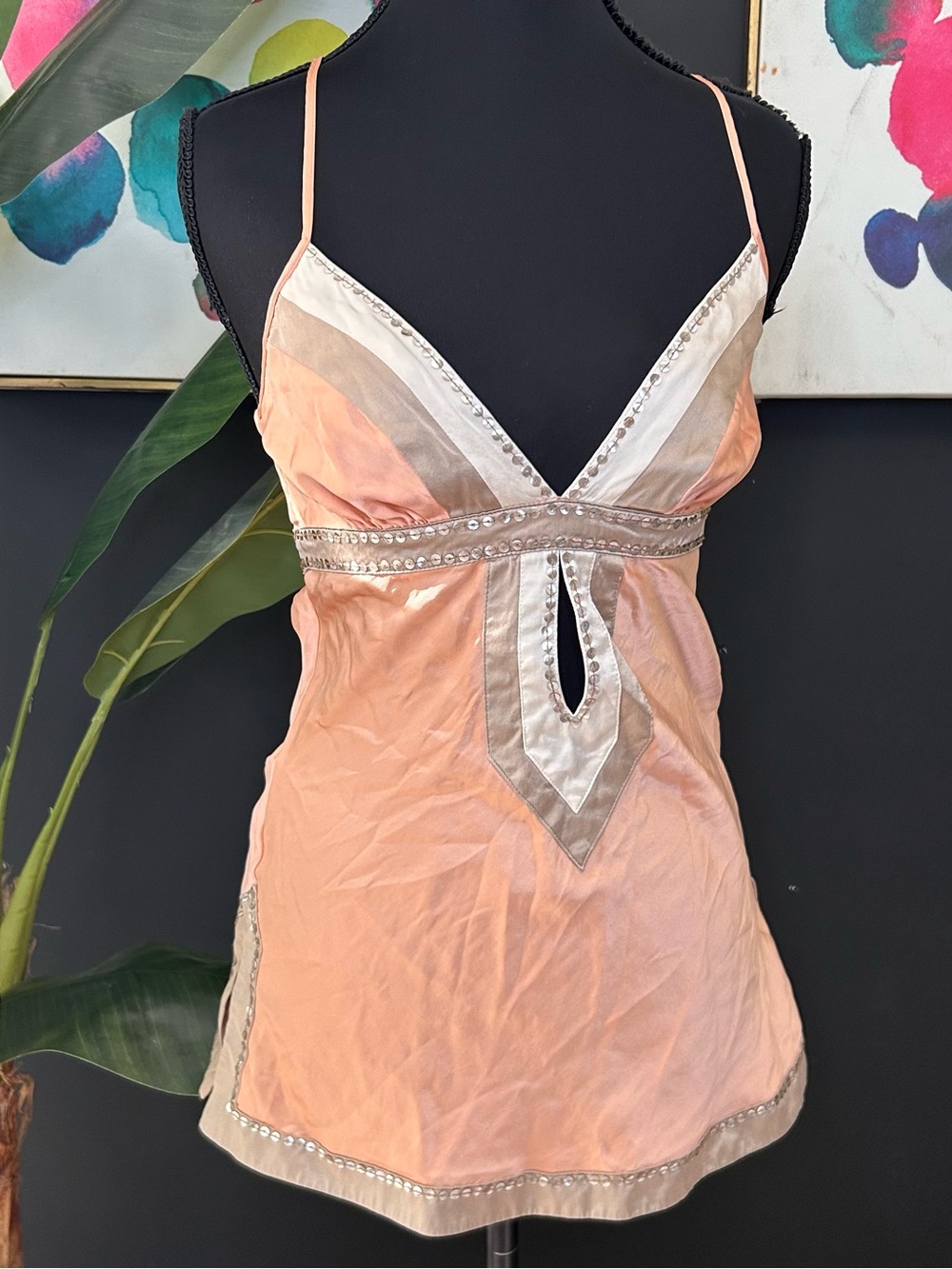 Y2k Bebe rare satin sequin top with keyhole detail #fairycore #coquette #bebe